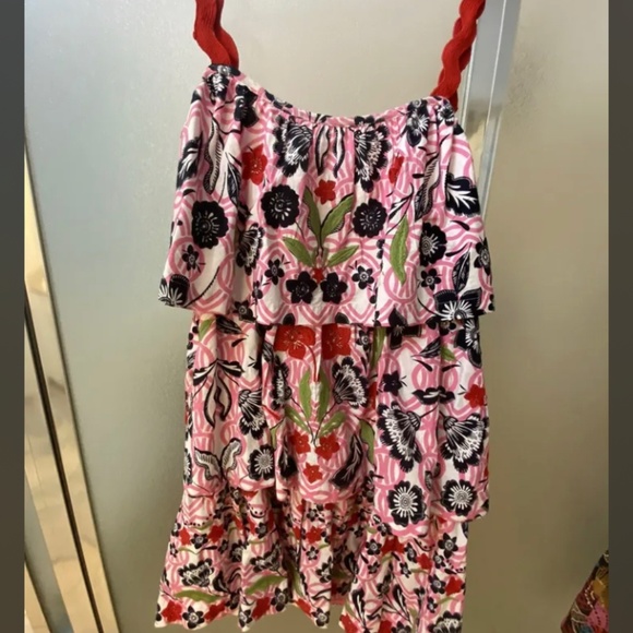 SOLD Maeve by Anthropologie Dress Patterned Red RicRack Sz S NWOT - Picture 1 of 3